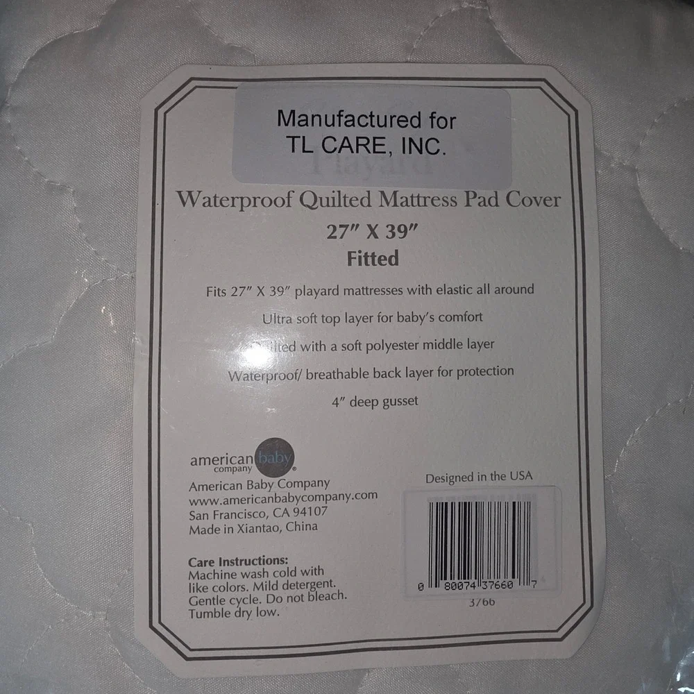 3pk American Baby Company Waterproof Quilted Playard Mattress Pad Cover 27x39